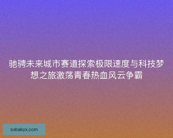 驰骋未来城市赛道探索极限速度与科技梦想之旅激荡青春热血风云争霸